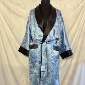 Elegant Blue and Black Women's Robe